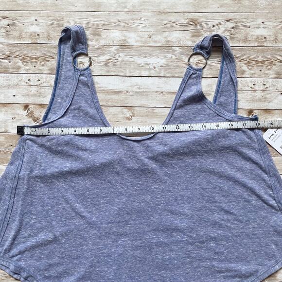 Free People Carly Tank Top O-Ring Scoop Back Brilliant Cobalt Size M New - Picture 9 of 10